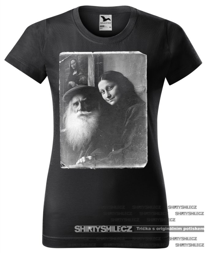 ebony gray tričko Leonardo a Mona Lisa dámské