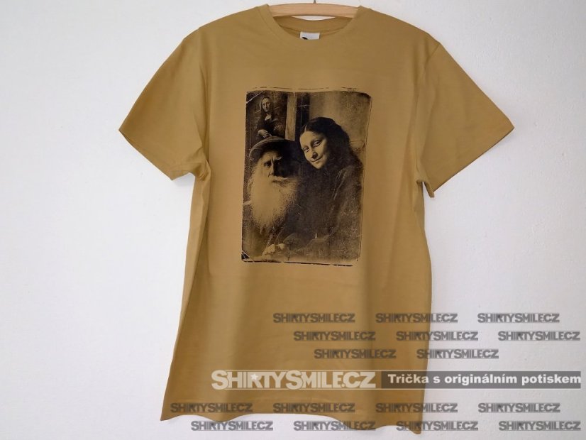 pánské tričko Leonardo da Vinci a Mona Lisa reálná fotografie