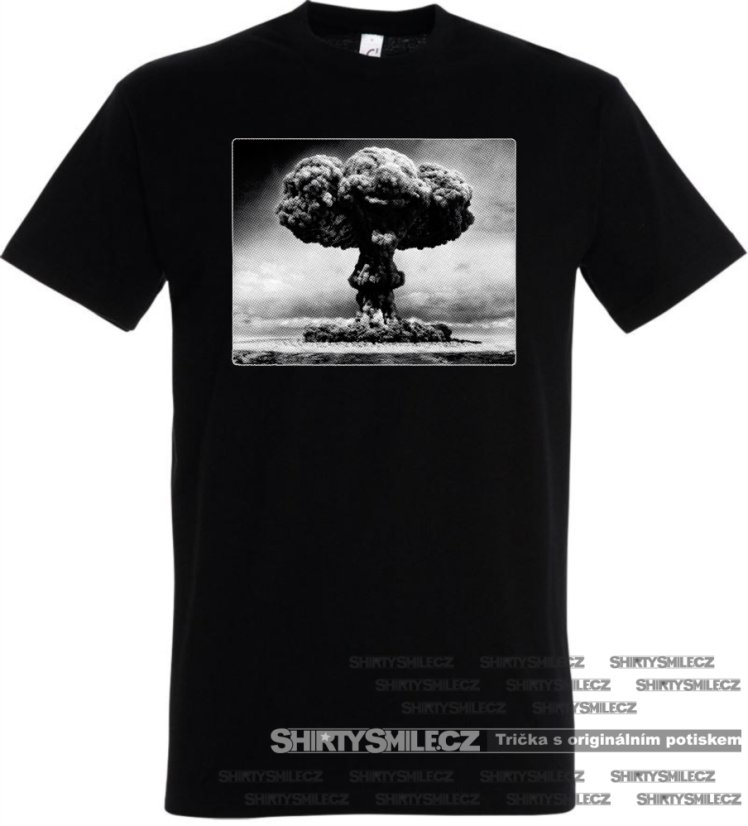 Tričko s atomovým hřibem - Střih: pánské, Barva: khaki, Velikost: XXL