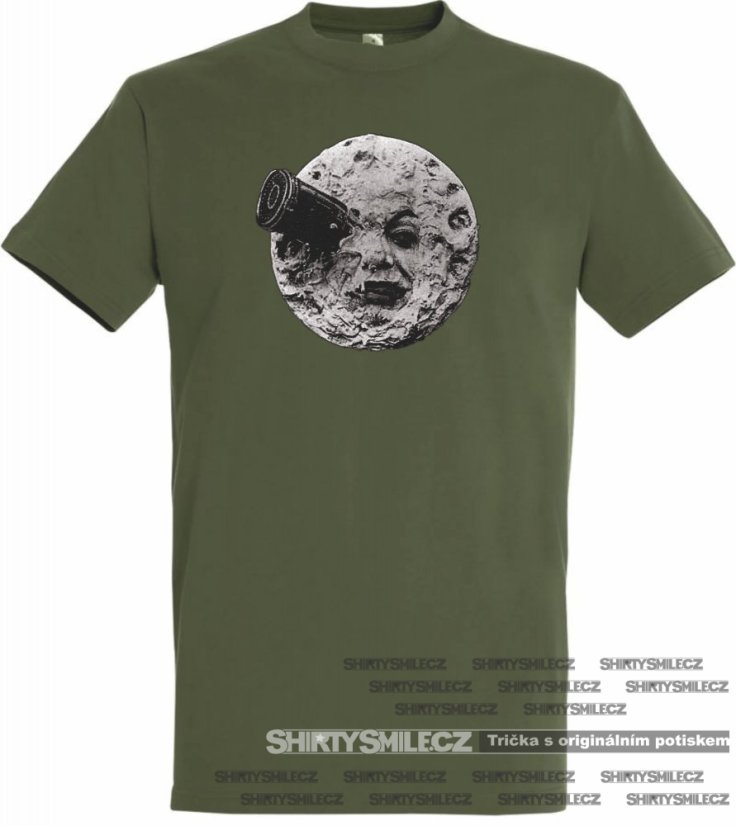 Tričko Cesta na měsíc khaki barva - DOPRODEJ