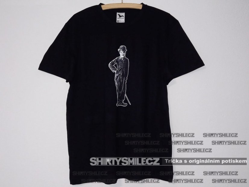Tričko Charlie Chaplin - Střih: pánské, Barva: černá, Velikost: 5XL