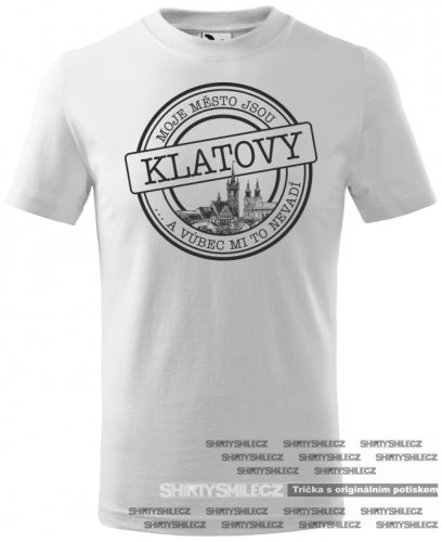 Tričko Klatovy - moje město - Střih: dětské, Barva: bílá, Velikost: 134cm/8let