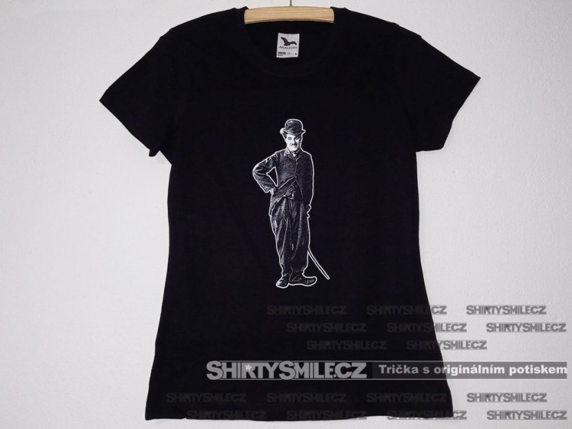 Tričko Charlie Chaplin - Střih: pánské, Barva: černá, Velikost: 5XL