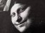 ebenově šedé tričko Leonardo da Vinci a Mona Lisa detail