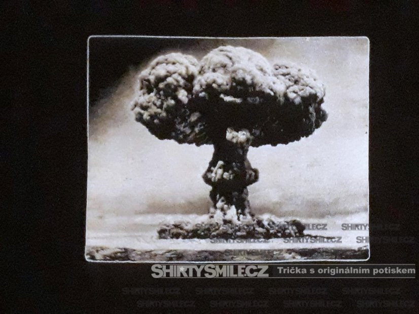 Tričko s atomovým hřibem - Střih: pánské, Barva: khaki, Velikost: XXL