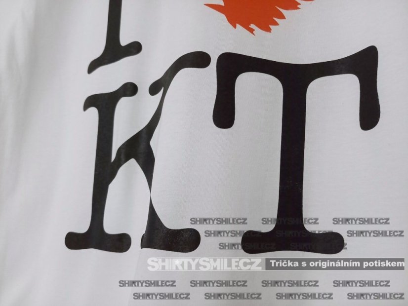 Tričko I Love KT (miluju Klatovy) - Střih: dětské, Barva: bílá, Velikost: 110cm/4roky