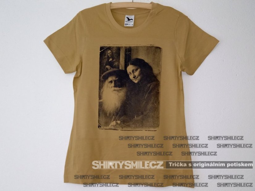 dámské tričko Leonardo da Vinci a Mona Lisa reálná fotografie