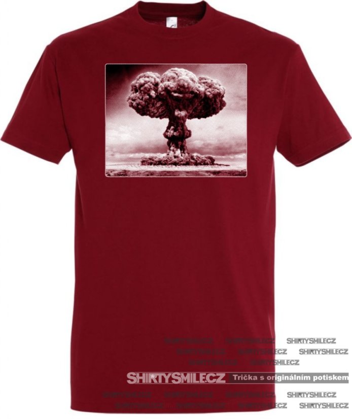 Tričko s atomovým hřibem - Střih: pánské, Barva: khaki, Velikost: XXL