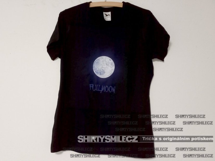 Tričko Měsíc v úplňku - Střih: dámské, Barva: černá, Velikost: M
