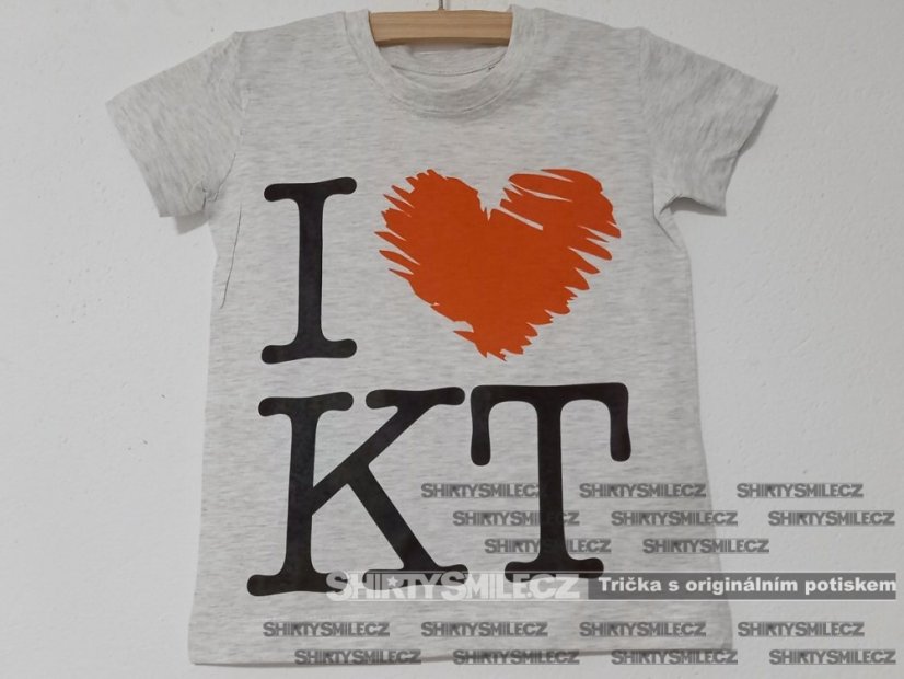 Tričko I Love KT (miluju Klatovy) - Střih: dámské, Barva: černá, Velikost: L