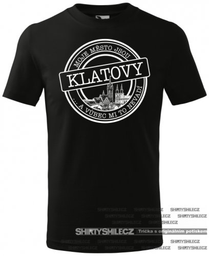 Tričko Klatovy - moje město - Střih: dětské, Barva: černá, Velikost: 146cm/10let
