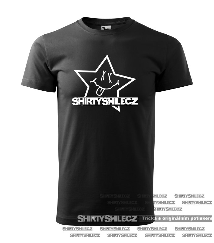 Tričko Shirty Smile - Star - Střih: unisex, Barva: černá, Velikost: S
