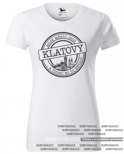Tričko Klatovy - moje město - Střih: dámské, Barva: bílá, Velikost: 3XL