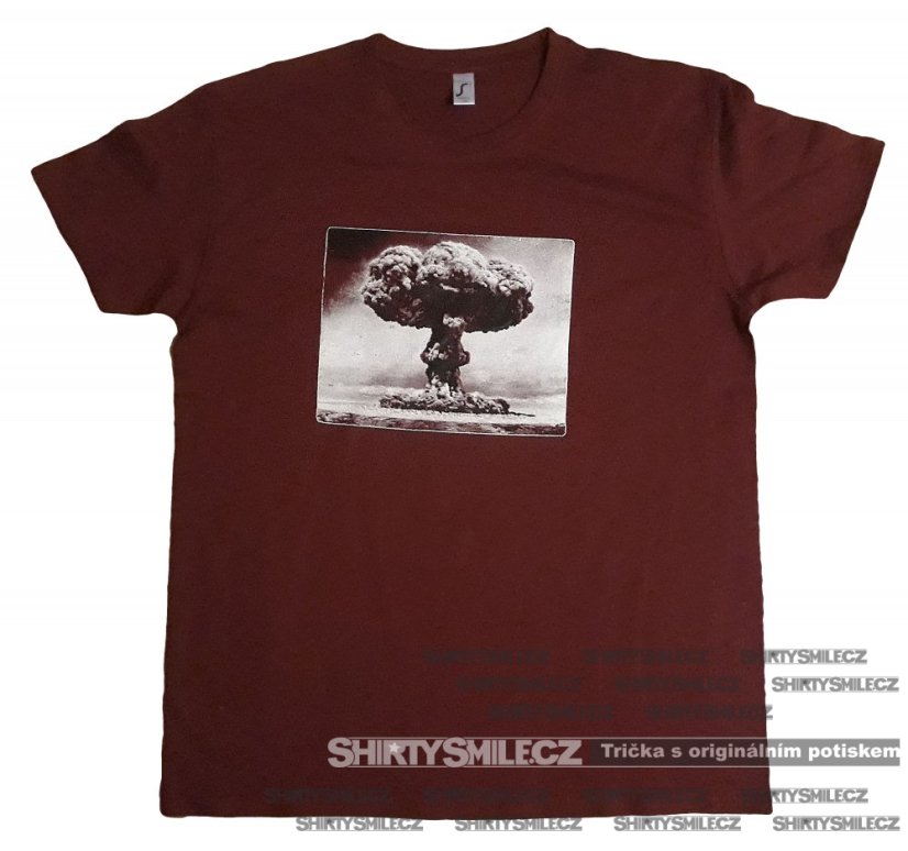 Tričko s atomovým hřibem - Střih: pánské, Barva: khaki, Velikost: XXL