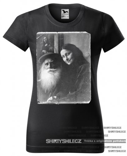 ebony gray tričko Leonardo a Mona Lisa dámské