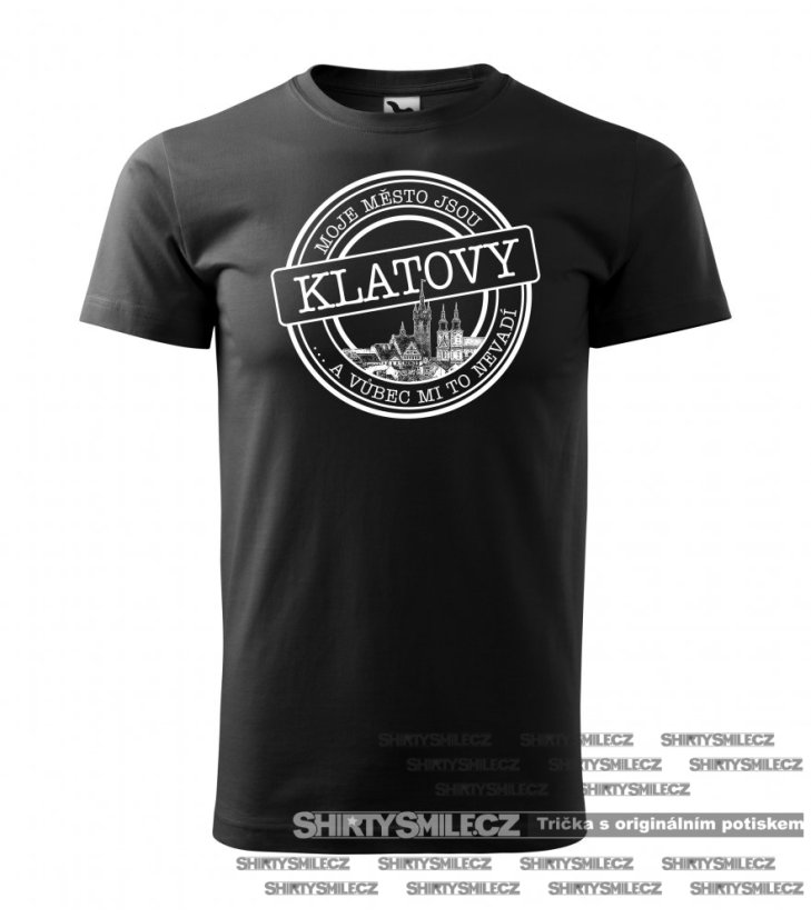 Tričko Klatovy - moje město - Střih: pánské, Barva: černá, Velikost: 5XL