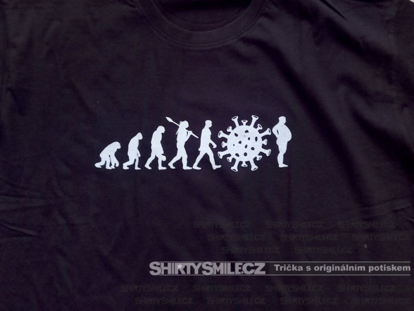 Tričko Covid evolution - Střih: pánské, Barva: černá, Velikost: XL