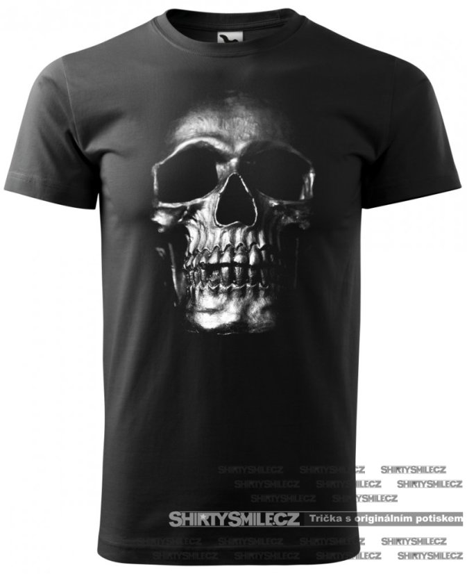 Tričko s lebkou - Střih: unisex, Barva: černá, Velikost: M