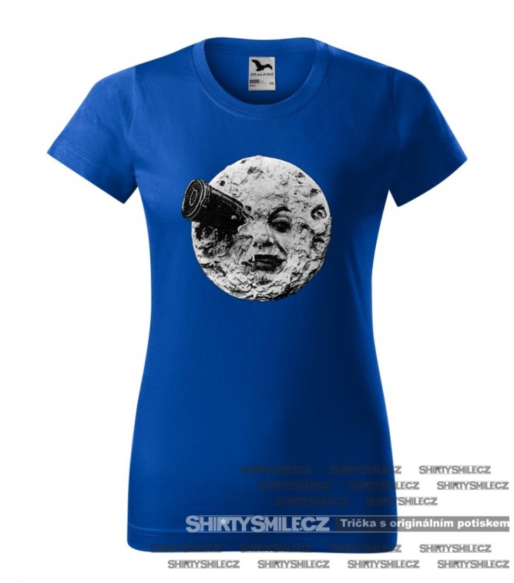 Tričko Cesta na měsíc - Střih: dámské, Barva: královská modrá, Velikost: S