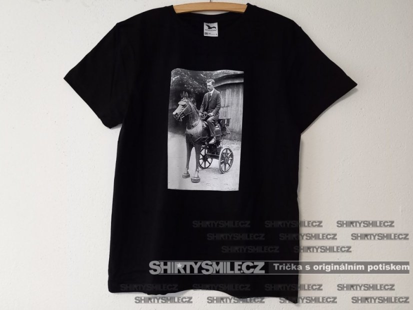 Tričko s motokoněm - Střih: pánské, Barva: černá, Velikost: M