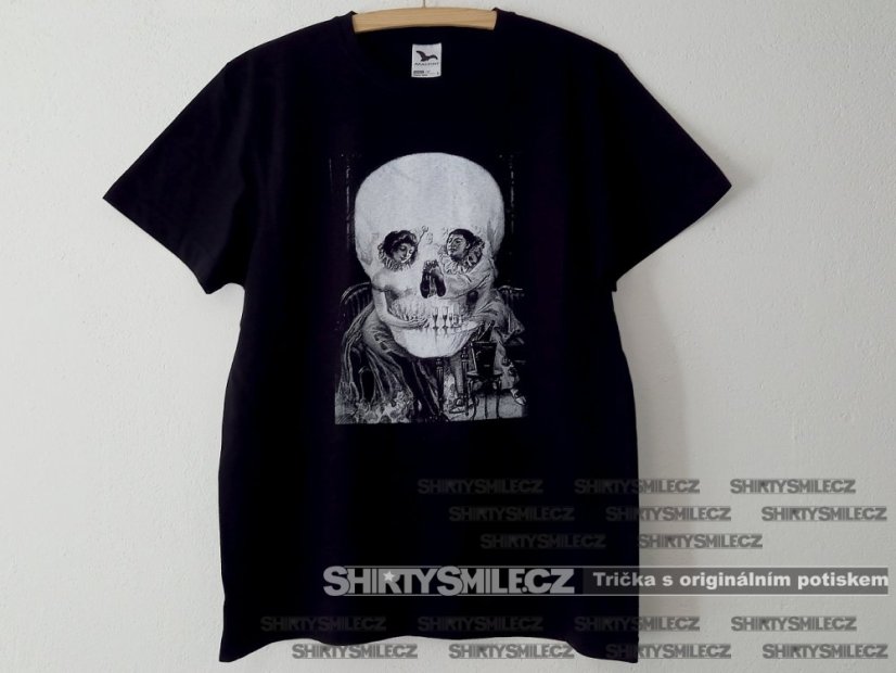 Tričko Pieroti ve tvaru lebky - Střih: unisex, Barva: černá, Velikost: S