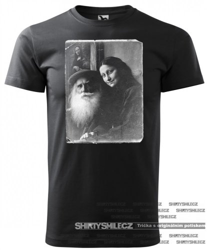ebony gray tričko Leonardo a Mona Lisa pánské