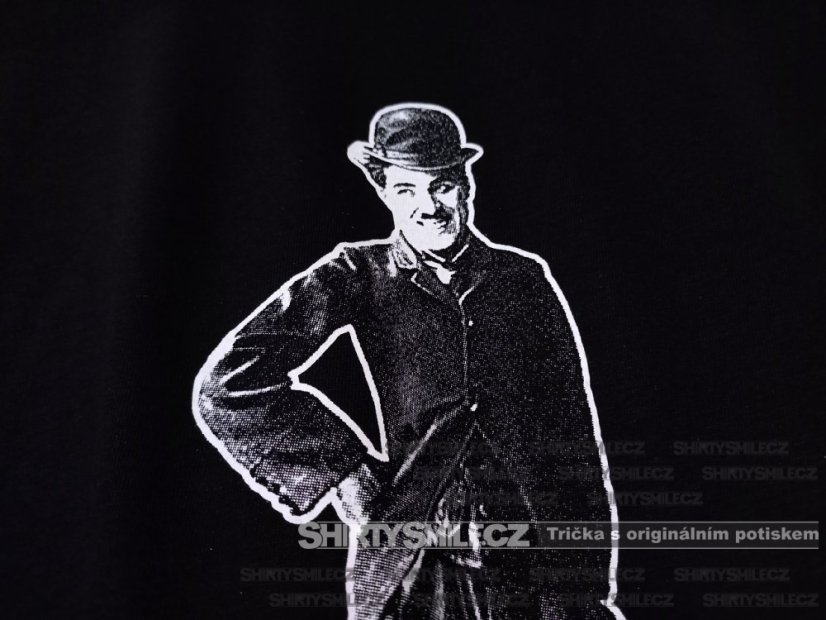 Tričko Charlie Chaplin - Střih: pánské, Barva: černá, Velikost: 5XL
