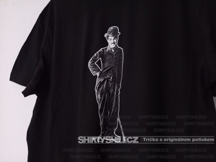 Tričko Charlie Chaplin - Střih: pánské, Barva: černá, Velikost: 5XL
