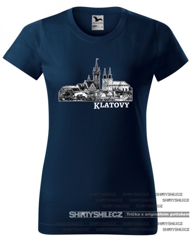 Tričko Klatovy - Střih: dámské, Barva: královská modrá, Velikost: S