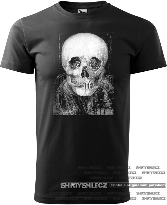 Tričko Pieroti ve tvaru lebky - Střih: unisex, Barva: černá, Velikost: S