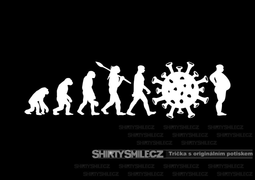 Tričko Covid evolution - Střih: pánské, Barva: černá, Velikost: XL
