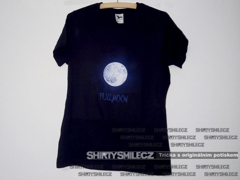 Tričko Měsíc v úplňku - Střih: dámské, Barva: černá, Velikost: M