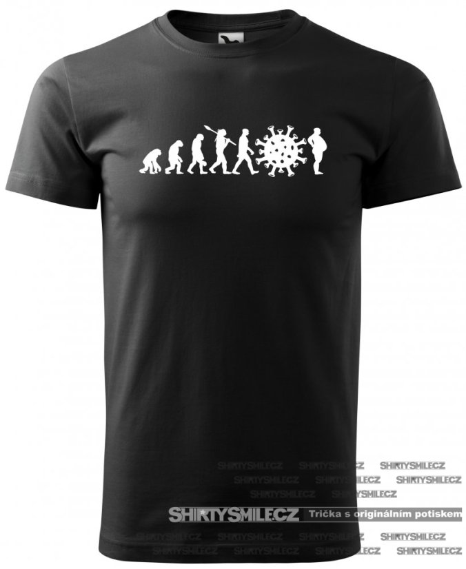 Tričko Covid evolution - Střih: pánské, Barva: černá, Velikost: XL
