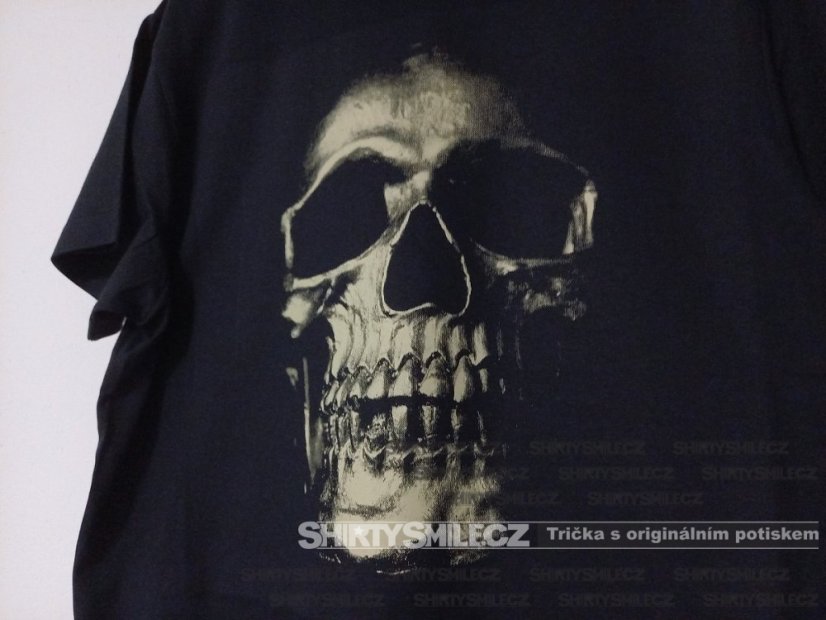 Tričko s lebkou - Střih: unisex, Barva: černá, Velikost: M