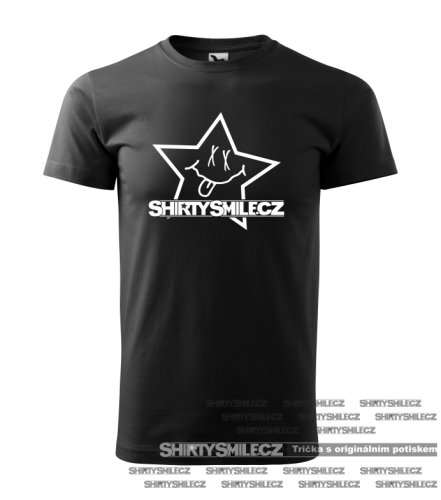 Tričko Shirty Smile - Star - Střih: unisex, Barva: černá, Velikost: XL