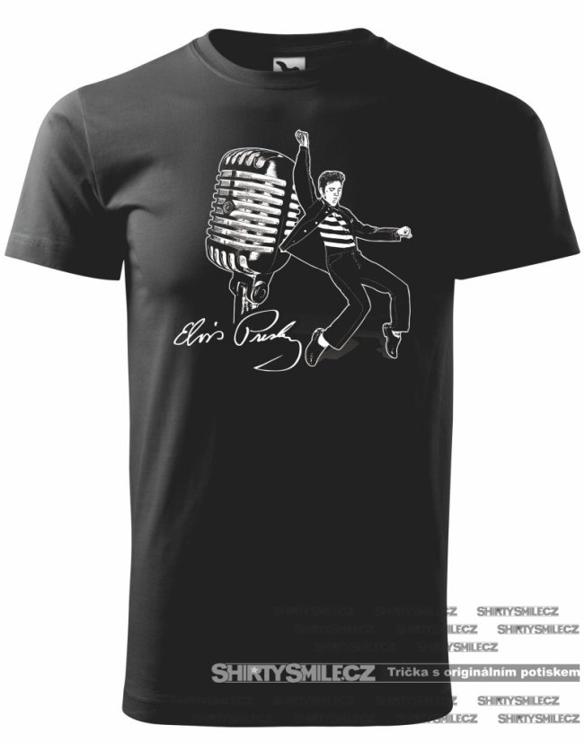 Tričko Elvis Presley - Střih: pánské, Barva: černá, Velikost: M