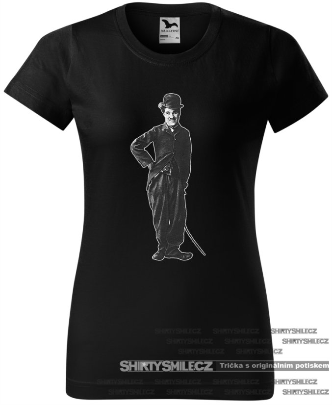 Tričko Charlie Chaplin - Střih: pánské, Barva: černá, Velikost: 5XL