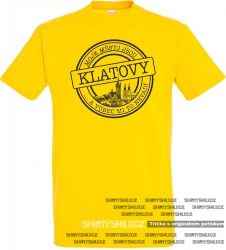 Tričko Klatovy - moje město - Střih: pánské, Barva: černá, Velikost: XL
