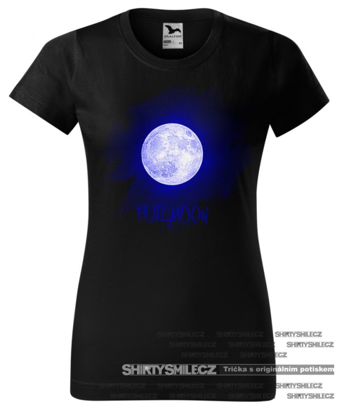 Tričko Měsíc v úplňku - Střih: dámské, Barva: černá, Velikost: M